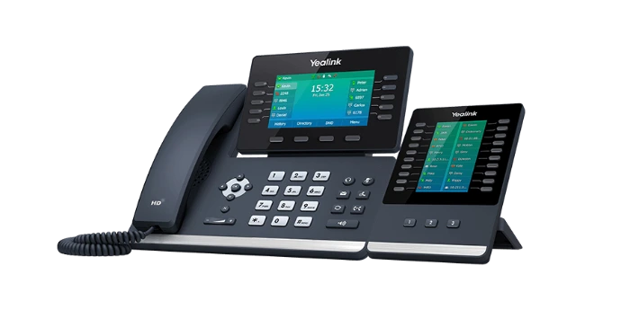 Yealink T54W with extension board attached