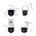 TP-LINK VIGI C540 PAN-TILT CAMERA, 4.0MM, 4MP, IR, 10/100, IP66, AUDIO, MicroSD, 3Y