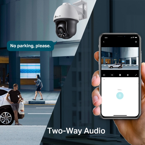 TP-LINK VIGI C540 PAN-TILT CAMERA, 4.0MM, 4MP, IR, 10/100, IP66, AUDIO, MicroSD, 3YR