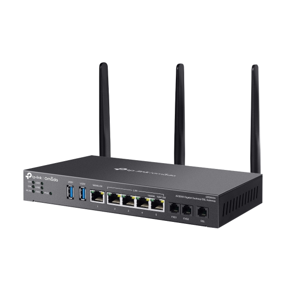 TP-LINK OMADA AX3000 WI-FI 6 GIGABIT DSL GATEWAY, RJ11(3), GBE WAN(1)/LAN(4), 5YR