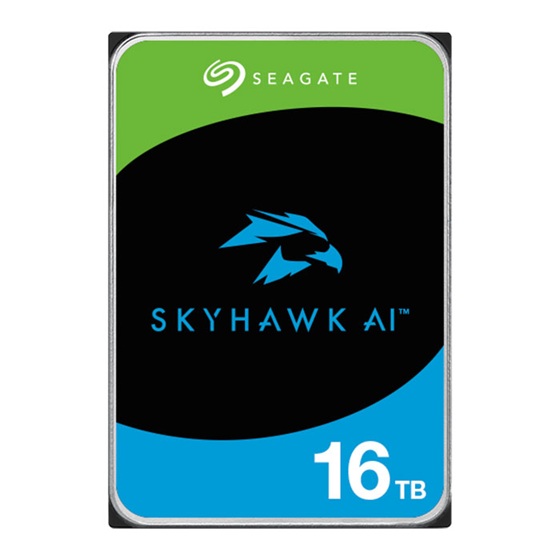 Seagate 16TB 3.5" SkyHawk AI Surveillance, SATA 6Gb/s, CMR, max. DTR 285/272mb, HDD, 512MB Cache, 7200RPM, 5Years Warranty