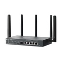 TP-Link ER706WP-4G Omada 4G+ Cat6 AX3000 Gigabit VPN Gateway with 4-Port PoE+, 574Mbps at 2.4 GHz + 2402 Mbps at 5 GHz (HE160) Wi-Fi Speed, 300 Mbps D
