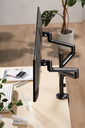 Astrotek Dual Monitor Arm Desk Mount Height Adjustable Stand for 2x LCD Display 23.8" 24" 27" 31.5" 32" 8kg 30° Tilt 180° Swivel 360° Pivot VESA LS
