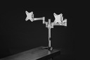 Astrotek Dual Monitor Arm Desk Mount Height Adjustable Stand for 2x LCD Display 23.8" 24" 27" 31.5" 32" 8kg 30° Tilt 180° Swivel 360° Pivot VESA LS