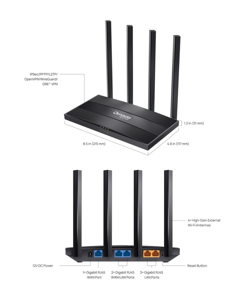 Omada AC1200 Gigabit Wi-Fi Gateway