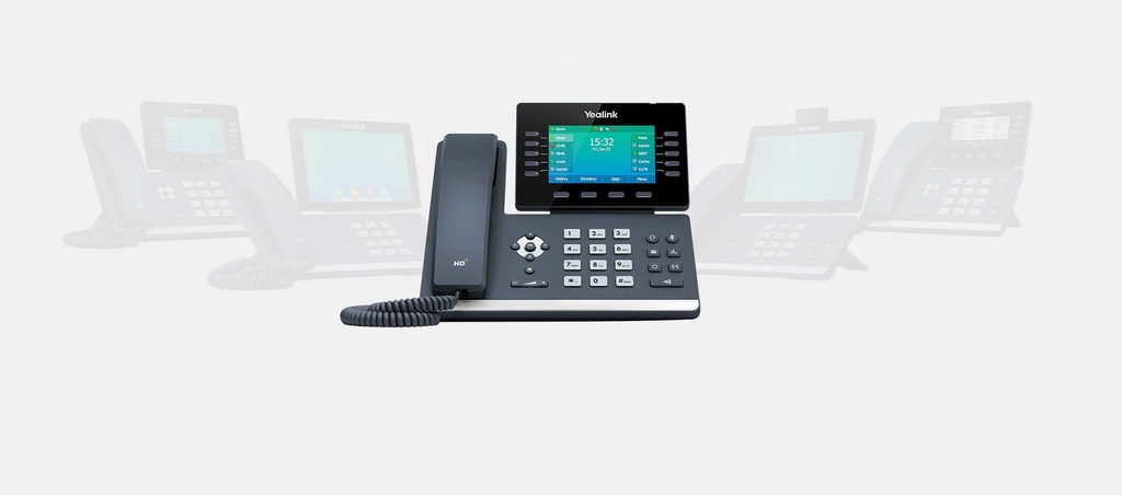 YEALINK (SIP-T54W) 16 LINE IP PHONE WITH HANDSET,BLUETOOTH AND WIFI,4.3" LCD SCREEN