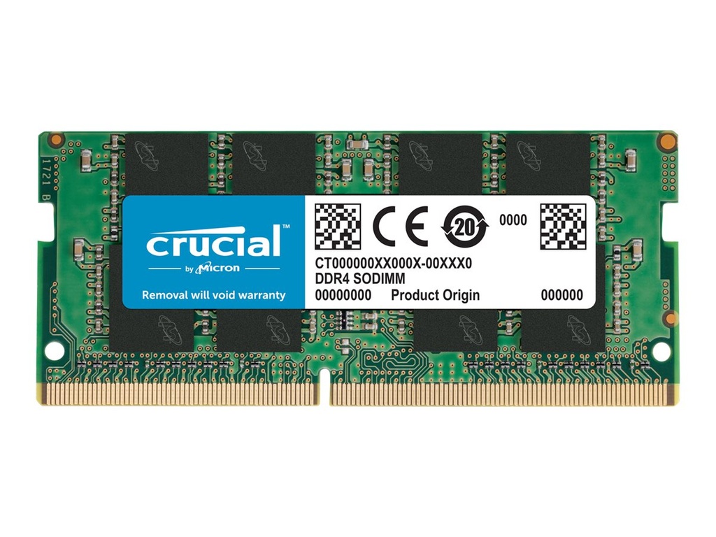 CRUCIAL 16GB DDR4 NOTEBOOK MEMORY, PC4-25600, 3200MHz, UNRANKED, LIFE WTY