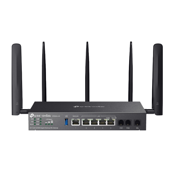 TP-LINK OMADA AX3000 4G+ WI-FI 6 GIGABIT DSL GATEWAY, CAT6, RJ11(1), GBE WAN(1)/LAN(4),5YR