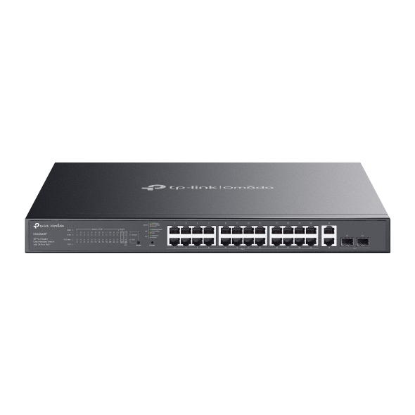 TP-Link ES228GMP Omada 28-Port Gigabit Easy Managed Switch with 24-Port PoE+, Fast PoE, Perpetual PoE, Flow Control, Loopback Detection, Port Isolation
