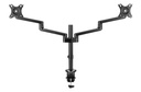 Astrotek Dual Monitor Arm Desk Mount Height Adjustable Stand for 2x LCD Display 23.8" 24" 27" 31.5" 32" 8kg 30° Tilt 180° Swivel 360° Pivot VESA LS