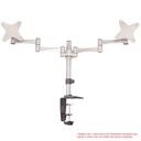 Astrotek Dual Monitor Arm Desk Mount Height Adjustable Stand for 2x LCD Display 23.8" 24" 27" 31.5" 32" 8kg 30° Tilt 180° Swivel 360° Pivot VESA LS