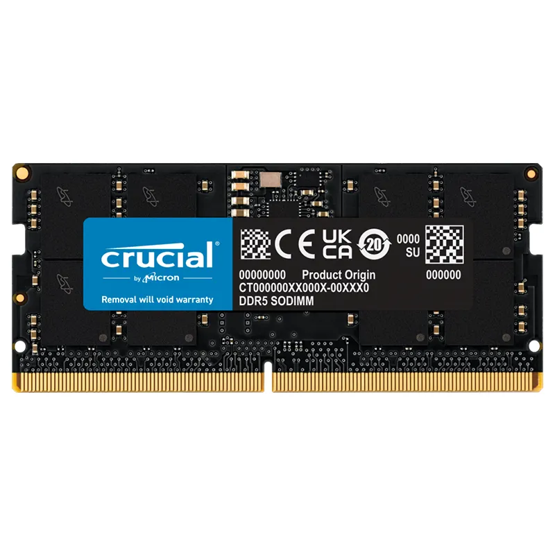 CRUCIAL 32GB DDR5 NOTEBOOK MEMORY, PC5-44800, 5600MHz, UNRANKED, LIFE WTY