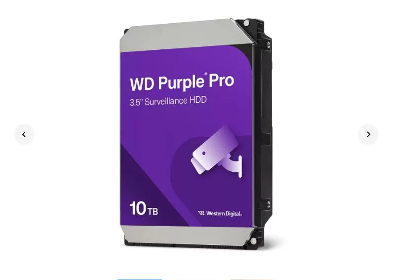[WD102PURP] Western Digital WD102PURP Purple Pro 10TB 3.5" Surveillance HDD 7200RPM 256MB SATA3 265MB/s 550TBW 24x7 64 Cameras AV NVR DVR 2.5mil MTBF 5yrs