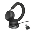 Jabra Wireless Evolve2 75 UC Stereo Bluetooth ANC Headset with charging stand+Link 380C BT