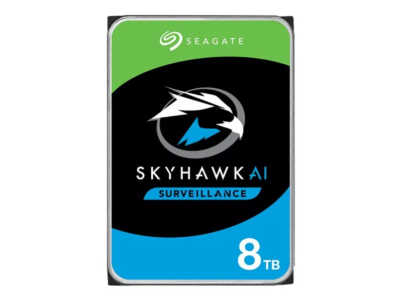 Seagate SkyHawk AI ST8000VE001 - Hard drive - 8 TB - internal - 3.5" - SATA 6Gb/s - buffer: 256 MB - with 3 years Seagate Rescue Data Recovery