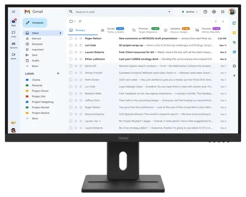 LENOVO ThinkVision E27-40 27" FHD IPS Monitor 1920x1080 16:9 4ms 100Hz Anti-glare Tilt Swivel Pivot Height Adjust VGA DP HDMI VESA 3yr WTY Black