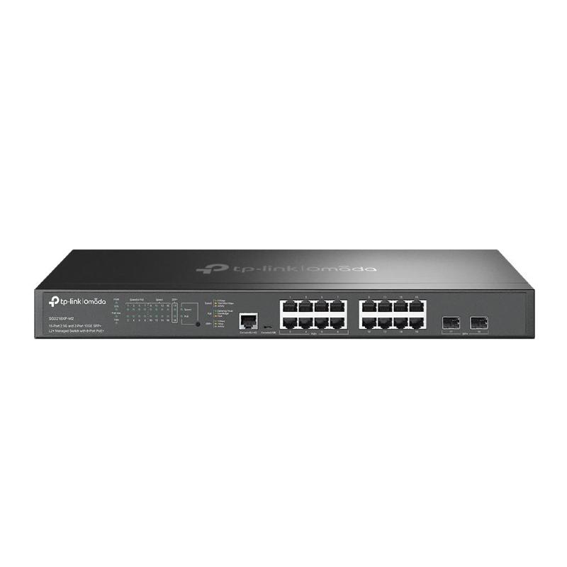 TP-Link SG3218XP-M2, Omada 16-Port 2.5G and 2-Port 10GE SFP+ L2+ Managed Switch with 8-Port PoE+, Integration with Omada SDN Controller,Static Routin NWTL-SG3218XP-M2