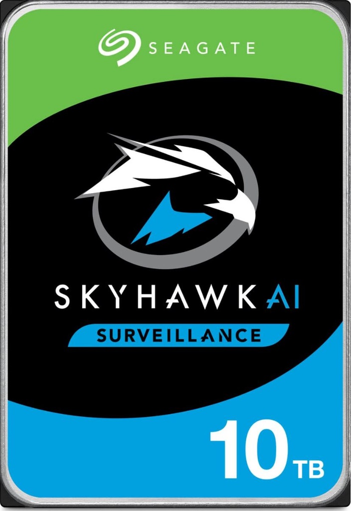 Seagate 10TB 3.5" SkyHawk Surveillance AI, 512E SATA3 6Gb/s 256MB Cache 24x7 HDD ST10000VE001 5 Years Warranty