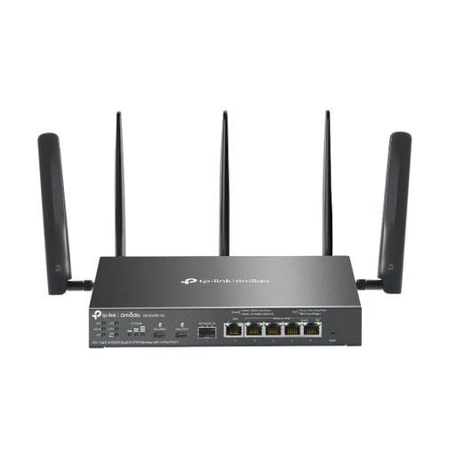 TP-Link ER706WP-4G Omada 4G+ Cat6 AX3000 Gigabit VPN Gateway with 4-Port PoE+, 574Mbps at 2.4 GHz + 2402 Mbps at 5 GHz (HE160) Wi-Fi Speed, 300 Mbps D