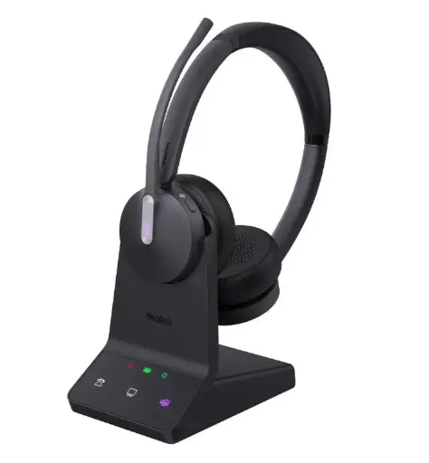 [WH64-D-MS] Yealink WH64 Dual Teams DECT Wireless Headset, DECT & Bluetooth Wireless, Busylight, 3-Mic Noise Cancellation, Charging Stands, Carrying Bag