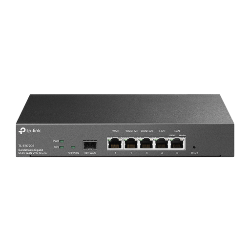 [ER7206] TP-Link TL-ER7206 SafeStream Gigabit Multi-WAN VPN Router, 4 WAN Ports: 1 Gigabit SFP WAN port, 1 Gigabit RJ45 WAN Port, 2 Gigabit WAN/LAN,Omada